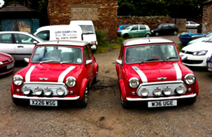 A pair of Coopers in for Servicing